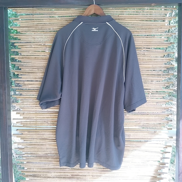 Mizuno XXL Mens Textured Black Athletic Polo Shirt - Picture 4 of 8